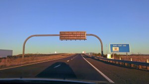 Grand Canyon park closed. Sign near Ash Fork, AZ