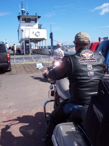 Waiting to board the ferry to Madeline Island.